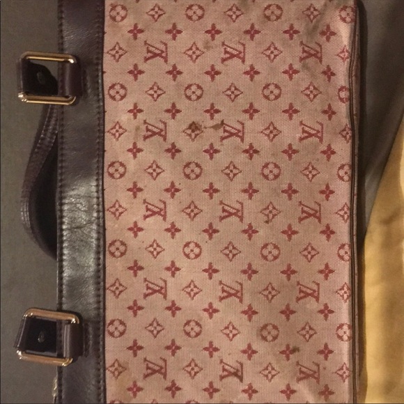 Used Louis Vuitton Lucille pm pink burgundy bag - Picture 7 of 7